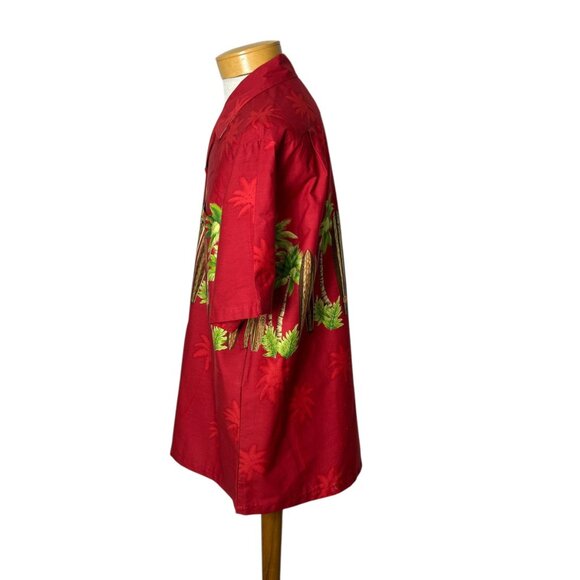 Vintage mens Hawaiian shirt red with surf boards by Hawaiian Reserve Collection - Picture 2 of 6